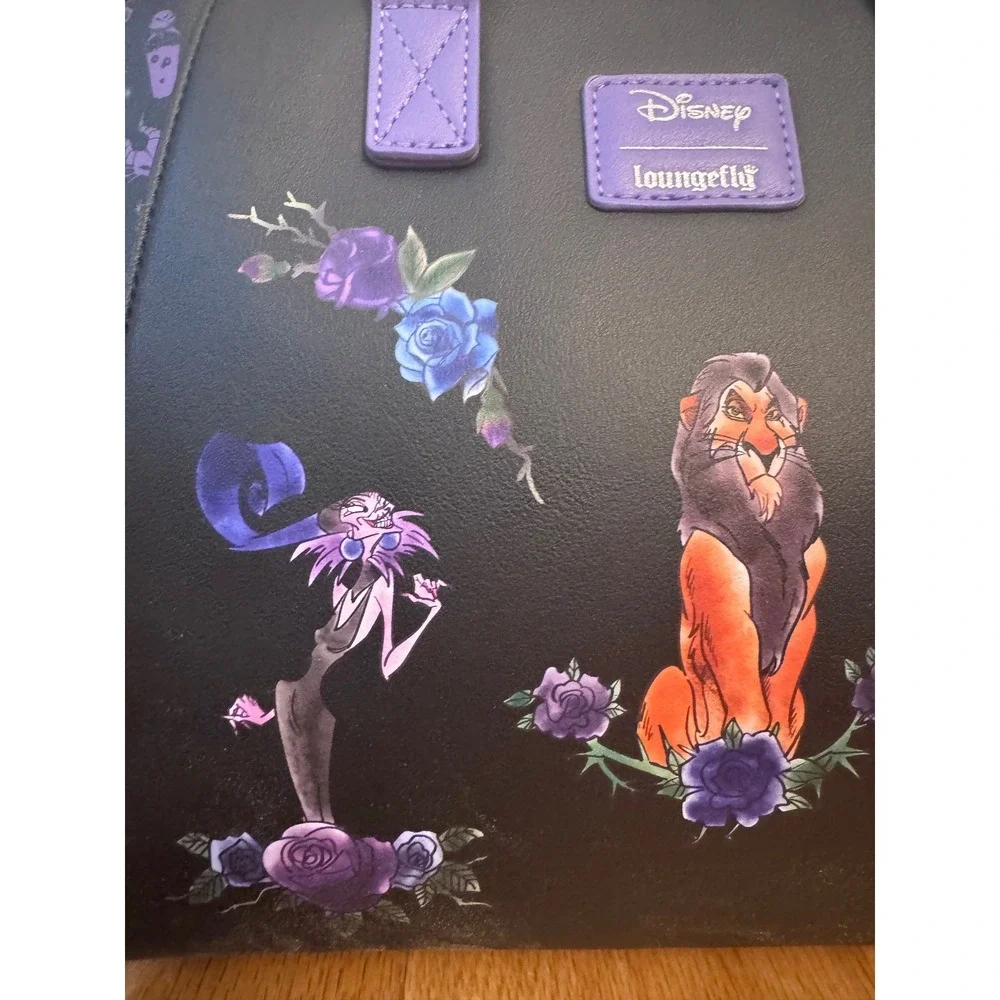 Loungefly Disney Villains Floral Icons Satchel Handbag Purse